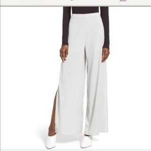 Leith high waist wide leg pants with side slits